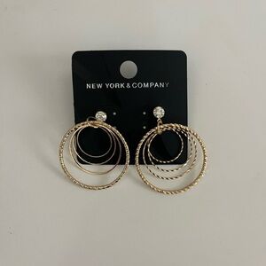 Twisted Gold Circle Earrings